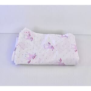 Pottery Barn Kids Rainbow Unicorn Polka Dots Twin Flat Sheet Organic Cotton EUC